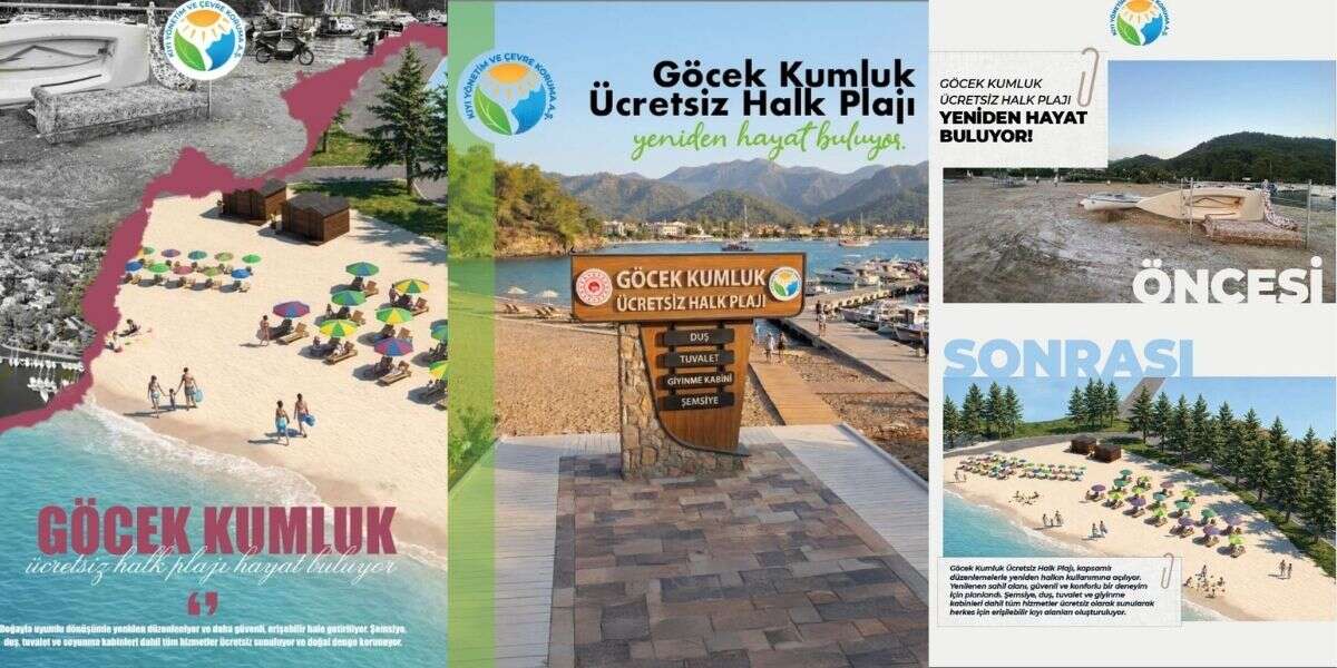 Osmanağa Koyu ve Göcek Kumluk Halk Plajı Ücretsiz Hizmete Açılıyor 2